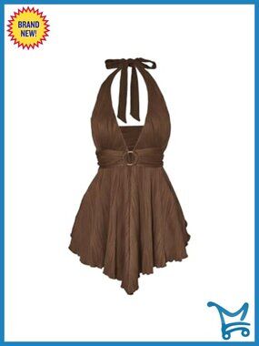 Plus Size Halter Top Backless Tie Y2k Sleeveless Party Club Tank